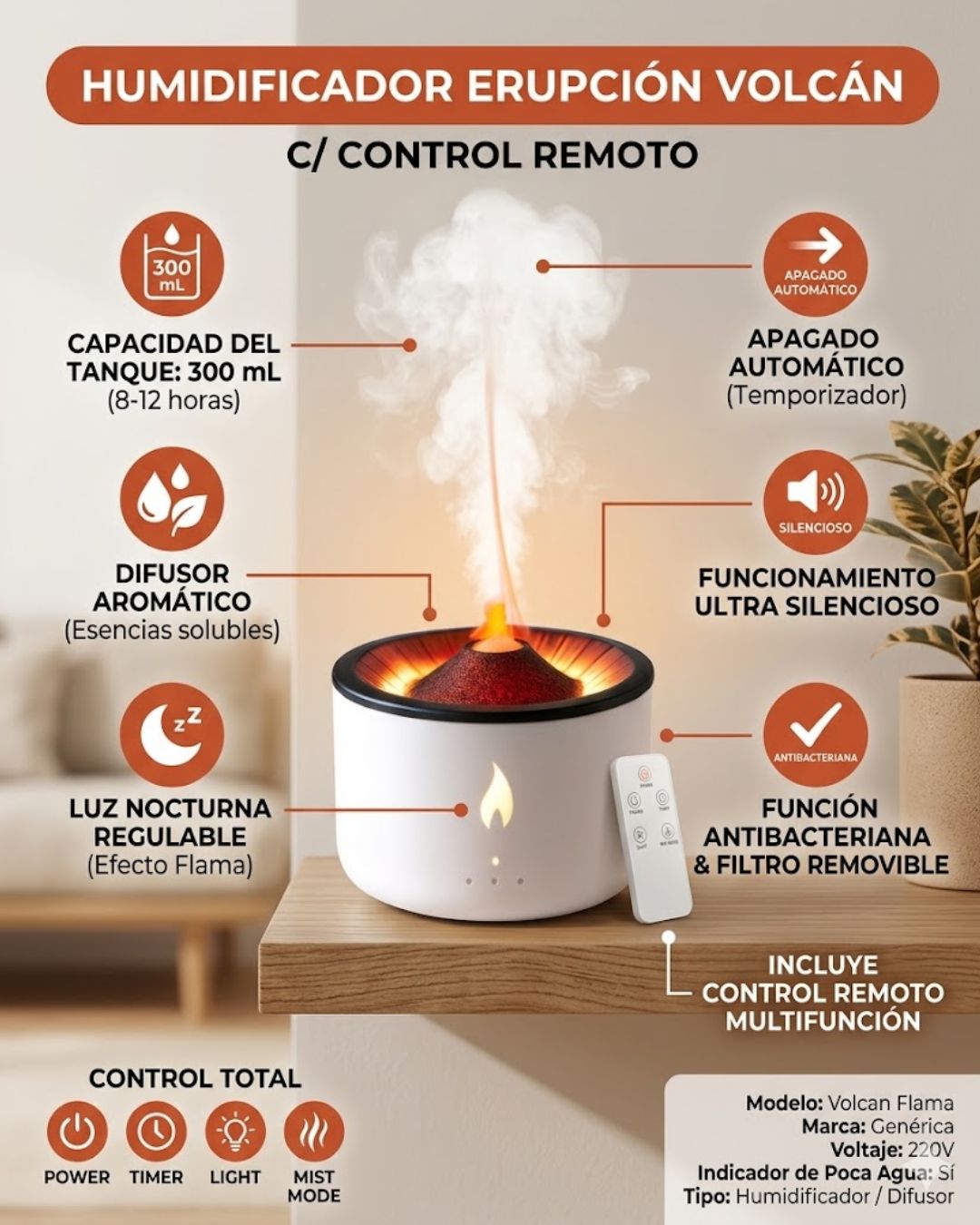 Humidificador Volc&aacute;n
